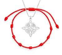 Only faith Collana nodo di strega, ciondolo da donna in acciaio inox, 45 cm, disponibile in argento e oro, Pequeño, Acciaio inossidabile, Nessuna pietra preziosa