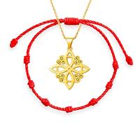 Only faith Collana nodo di strega, ciondolo da donna in acciaio inox, 45 cm, disponibile in argento e oro, Pequeño, Acciaio inossidabile, Nessuna pietra preziosa