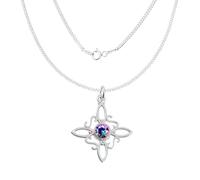 Only faith Collana nodo di strega in argento Sterling con pietra naturale, da donna, in argento Sterling 925 italiano, 50 cm, con confezione regalo, Pequeño, Argento, Quarzo