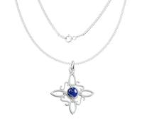 Only faith Collana nodo di strega in argento Sterling con pietra naturale, da donna, in argento Sterling 925 italiano, 50 cm, con confezione regalo, Pequeño, Argento, Quarzo