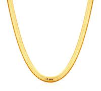Only faith Collana piatta a serpente in acciaio inox dorato 5 mm donna girocollo catena dorata corta piatta a spina di pesce spesso per donne lunghezza 45 cm
