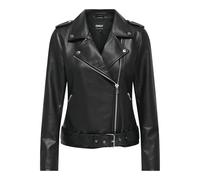 ONLY Faux Leather Biker Jacket Onlmille Otw-Giacca in pelle sintetica per motociclisti, Nero, x_l Donne, Nero, XL