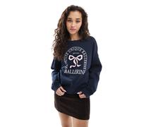ONLY - Felpa blu navy con stampa di fiocco 38