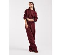 ONLY - Felpa con cappuccio in jersey bordeaux in coordinato-Rosso 38