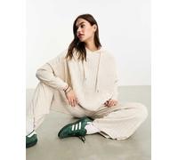 ONLY - Felpa con cappuccio in maglia color crema a coste in coordinato-Bianco 36