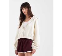 ONLY - Felpa corta morbida al tatto con cappuccio color crema-Bianco 36