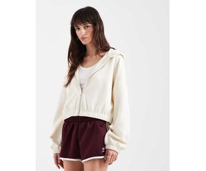 ONLY - Felpa corta morbida al tatto con cappuccio color crema-Bianco 42