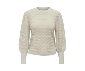 ONLY Felpa da Donna ONLFAYE L/S PUFFSLEEVE CC Knt Pullover, Pumice Stone/Dettagli:Melange, L