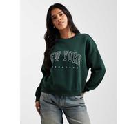 ONLY - Felpa verde scuro con stampa New York 36