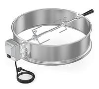 only fire Carbone bollitore Grill Acciaio Inossidabile girarrosto Arrostire Kit Anello con spiedo, Motore Elettrico Si inserisce Weber 57 CM bollitore BBQ e Altre Griglie 57cm Kettle