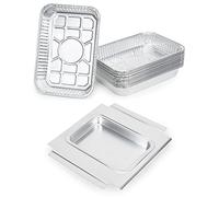 only fire Kit di Vaschette in Alluminio per Barbecue a Gas Weber Q200 Q300 Q220 Q240 Q2000 Q3000 Q320 Q3200 Series,1 Vaschetta Raccogli-Grasso in Alluminio e 15 Ciotole Monouso