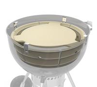 only fire Kit per Focolare a Carbone, Cestino di Carbone in Acciaio Inox con Pietra di Calore in Ceramica e 4 Staffe di Sollevamento della Griglia, per Griglie a Carbonella Weber Kettle 57 cm