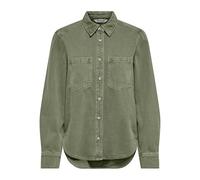 ONLY Fitted Shirt Onlsilla L/S-Maglietta Aderente CC Pnt, Verde Olio, M Donna