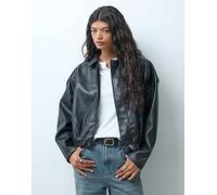 ONLY giacca bomber in pelle sintetica nera-Nero 36