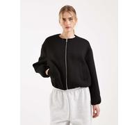 ONLY - Giacca bomber nera in tessuto stile scuba-Nero M-L