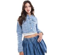 ONLY - Giacca di jeans corta blu lavaggio chiaro L