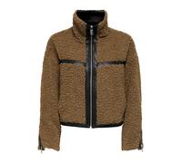 ONLY - Giacca taglio corto marrone pesante effetto teddy 36