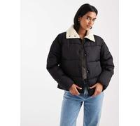ONLY - Giacca imbottita con colletto in pile borg nera-Nero 34