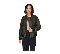 ONLY - Giacca in Pelle Vintage con Zip sulla Manica - - Jackets - Donna - Nero - L
