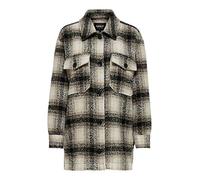 Only ONLALLISON Check Wool Shacket CC Otw Camicia, Pumice Stone/Checks: Nero, S Donna