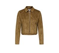 ONLY Faux Suede Zip Jacket Onltulip Otw-Giacca con Cerniera in Pelle Scamosciata Sintetica, Cognac, x_s Donna