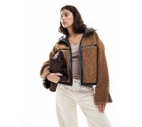 ONLY - Giacca taglio corto marrone pesante effetto teddy 42