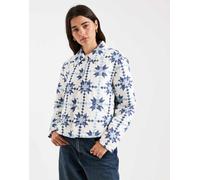 ONLY - Giacca trapuntata blu con stampa fantasia 42