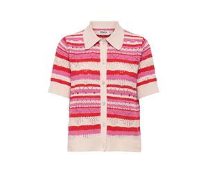 ONLY Giacchetta 'LULA' crema / rosa scuro / rosso Donna - Abbigliamento - Taglie comode - Pullover e cardigan - Cardigan ONLY XL