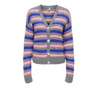 ONLY Giacchetta 'ONLPoppy' blu scuro / grigio sfumato / rosa Donna - Abbigliamento - Taglie comode - Pullover e cardigan - Cardigan ONLY XXL