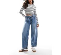 ONLY - Gianna - Jeans a cilindro blu medio a vita medio alta W33 L32