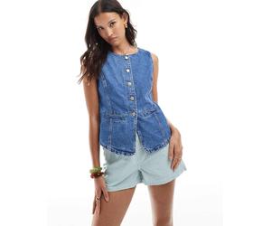 ONLY - Gilet accollato in denim blu 40