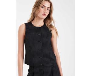 ONLY - Gilet accollato nero gessato in coordinato 36