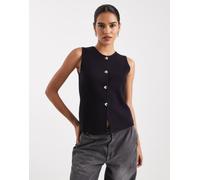 ONLY - Gilet blu navy in maglia compatta con spacco 38