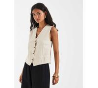 ONLY - Gilet effetto lino color pietra-Neutro 38