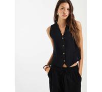 ONLY - Gilet effetto lino nero 36