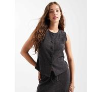 ONLY - Gilet grigio scuro accollato in coordinato 44