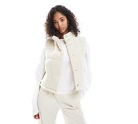 ONLY - Gilet imbottito in pile borg color pietra-Neutro 36