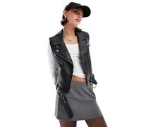 ONLY - Gilet nero in pelle sintetica 34