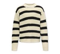ONLY GIRLS Pullover 'KOGJUSTY' crema / nero Bambini ONLY GIRLS 122-128 crema / nero