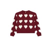 ONLY GIRLS Pullover 'KOGSUS' rosso vino / bianco Bambini ONLY GIRLS 146-152