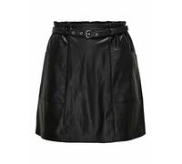 ONLY Onlheidi Faux Leather Belt Skirt CC Otw Gonna, Nero, S Donna