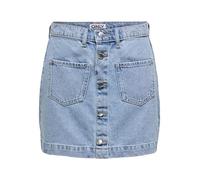 ONLY Gonna in Jeans da Donna con Bottoni e Tasche, Colore:Azzurro, Taglia:XS