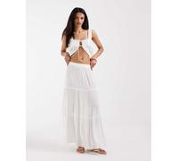 ONLY - Gonna lunga bianca a balze-Bianco 38