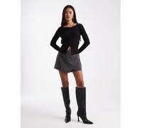 ONLY - Gonna pantalone avvolgente a vita media grigio scuro 44
