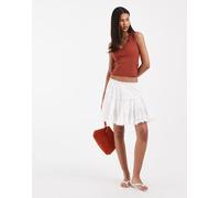 Only - Gonna pantalone bianca con volant-Bianco 34