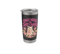 Only Here To Sniff Chairs Coquette Floral Cat Bicchiere termico in acciaio inox doppia parete