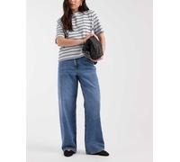 ONLY - Hope - Jeans a fondo ampio e vita medio alta blu medio con bottoni W24 L34