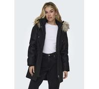 ONLY Iris parka leggera a coste con cappuccio nera-Nero 42