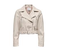 ONLY, ,Jackets ,Donna ,Beige ,XS Blazer con Collo a Rever, Scollo a V e Maniche Lunghe con Chiusura a Zip