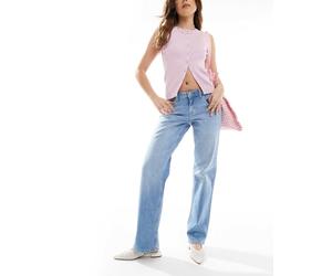 ONLY - Jane - Jeans dritti a vita medio alta blu chiaro W27 L32